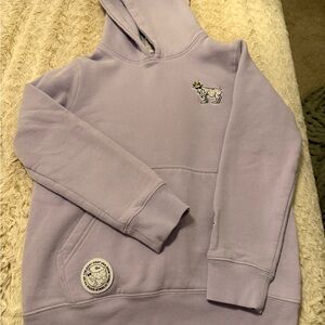 Kids Lavender Hoodie with Unicorn Patch